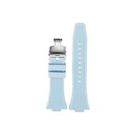 EMAIGlPO Correa de silicona apta for Tissot PRX Series 40MM T137.407/T137.410 correa de goma de repuesto de moda informal for hombre(Lightblue03)