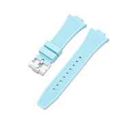 EMAIGlPO Correa de silicona apta for Tissot PRX Series 40MM T137.407/T137.410 correa de goma de repuesto de moda informal for hombre(Lightblue01)