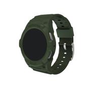 EMAIGlPO Correa de silicona + funda de PC compatible con for Samsung Galaxy Watch 7/6/5/4, Kit de 40MM y 44MM compatible con pulsera deportiva Samsung Watch(AGr,44MM)