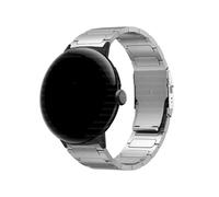 EMAIGlPO Correa de titanio apta for Google Pixel Watch 3, pulsera de 45mm for hombre, pulsera de Metal apta for Pixel Watch 3 de 45mm, accesorio reemplazado(Black silver)