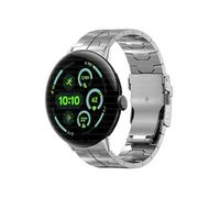 EMAIGlPO Correa de titanio for hombre apta for Google Pixel Watch 3 pulsera de eslabones de banda de 45 mm apta for GOOGLE PIXEL 3 pulsera de 45 mm correa de reloj de negocios de metal(Silver silver)
