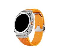 EMAIGlPO Correa deportiva de goma apta for Samsung Galaxy Watch Ultra 47mm Correa de acero inoxidable for hombre apta for SAMSUNG GALAXY 7 ULTRA 47 pulsera de silicona(Titanium orange)