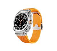 EMAIGlPO Correa deportiva de goma apta for Samsung Galaxy Watch Ultra 47mm Correa de acero inoxidable for hombre apta for SAMSUNG GALAXY 7 ULTRA 47 pulsera de silicona(Titanium orange)