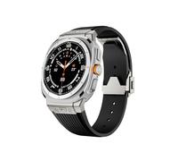 EMAIGlPO Correa deportiva de goma apta for Samsung Galaxy Watch Ultra 47mm Correa de acero inoxidable for hombre apta for SAMSUNG GALAXY 7 ULTRA 47 pulsera de silicona(Titanium black)
