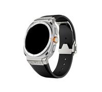 EMAIGlPO Correa deportiva de goma apta for Samsung Galaxy Watch Ultra 47mm Correa de acero inoxidable for hombre apta for SAMSUNG GALAXY 7 ULTRA 47 pulsera de silicona(Titanium black)