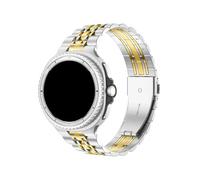 EMAIGlPO Correas de metal compatibles con for Samsung Galaxy Watch 8/8 Classic de 40 mm, 44 mm y 46 mm, de acero inoxidable.(Silver gold,For Watch 8 Classic 46mm)