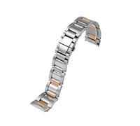EMAIGlPO Correas de reloj de acero inoxidable de 23mm aptas for calibre Cartier W7100015 W7100041 W7100037 pulseras de reloj de Metal correa for hombres y mujeres(Silver-rose gold)