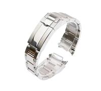 EMAIGlPO Correas de reloj de acero inoxidable macizo compatibles con for Rolex Sub Daytona NH35 NH36 for hombre con cierre deslizante.(Bright silver 2)