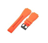 EMAIGlPO Correas de silicona deportivas resistentes al sudor compatibles con for Bell Ross BR01 BR03 de 24 mm(Orange-BK-K3,24mm)
