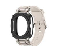EMAIGlPO Estuche metálico + correa compatible con for Samsung Galaxy Watch 7, correa de silicona TPU ultra suave.(TiStarB)