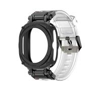 EMAIGlPO Estuche metálico + correa compatible con for Samsung Galaxy Watch 7, correa de silicona TPU ultra suave.(BTrB)