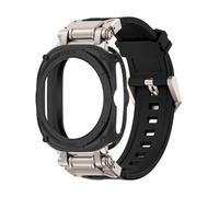 EMAIGlPO Estuche metálico + correa compatible con for Samsung Galaxy Watch 7, correa de silicona TPU ultra suave.(TiBB)