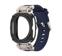 EMAIGlPO Estuche metálico + correa compatible con for Samsung Galaxy Watch 7, correa de silicona TPU ultra suave.(TiUB)