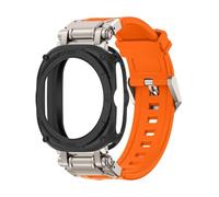 EMAIGlPO Estuche metálico + correa compatible con for Samsung Galaxy Watch 7, correa de silicona TPU ultra suave.(TiOB)