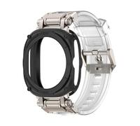 EMAIGlPO Estuche metálico + correa compatible con for Samsung Galaxy Watch 7, correa de silicona TPU ultra suave.(TiTrB)