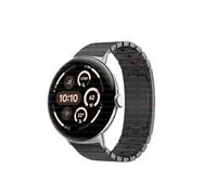 EMAIGlPO Pulsera de eslabones de acero inoxidable apta for Google Pixel Watch 3 45mm Correa apta for GOOGLE PIXEL 3 45MM accesorios de correa for hombres de negocios(Silver black-2)