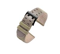 EMAIGlPO Reloj de cuero genuino for hombre, pulsera de repuesto apta for Hamilton Khaki Aviation H77755533 H77616533 20mm 22mm negro caqui(White Black,20mm)