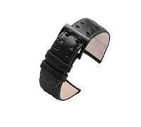 EMAIGlPO Reloj de cuero genuino for hombre, pulsera de repuesto apta for Hamilton Khaki Aviation H77755533 H77616533 20mm 22mm negro caqui(Red Black,22mm)