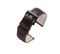 EMAIGlPO Reloj de cuero genuino for hombre, pulsera de repuesto apta for Hamilton Khaki Aviation H77755533 H77616533 20mm 22mm negro caqui(Antique Black,20mm)