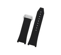 EMAIGlPO Reloj de silicona cóncavo con accesorios aptos for Ferragamo Sports Series F80, correa de reloj for hombre, correa de reloj de goma resistente al agua F-80 de 26mm(Black-silver)