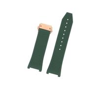 EMAIGlPO Reloj de silicona cóncavo con accesorios aptos for Ferragamo Sports Series F80, correa de reloj for hombre, correa de reloj de goma resistente al agua F-80 de 26mm(Green-rosegold)