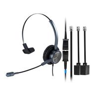Emaiker - Auriculares de diadema RJ9 para teléfono con micrófono de cancelación de ruido para teléfonos fijos Yealink Snom Fanvil Grandstream Akuvox Escene