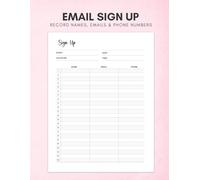 Email Sign Up Book: Guest Sign-In Book for Meetings, Workshops, Event & Volunteer Activities