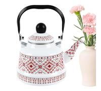 Emaille - 2,5 Liter Retro Teekessel | Klassischer Wasserkocher | Vintage Emaillekanne Für Induktion Gas Camping, Großer Wasserkessel Für Garten & Picknick, diseño resistente, 18 x 19 cm, 785 g