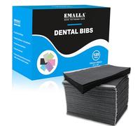 Emalla Baberos dentales desechables 125 baberos dentales negros de 3 capas impermeables para tatuajes, baberos para pacientes de 13 x 18 pulgadas
