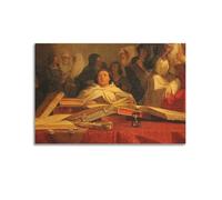 Emanuel Leutze Cristóbal Colón antes del Consejo de Salamanca 1841 2 póster artístico para pared, impresión artística para pared, pintura para colgar fotos y decoración de dormitorio familiar, 30 x 45