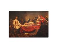 Emanuel Leutze Cristóbal Colón antes del Consejo de Salamanca 1841 - Póster artístico para pared, lienzo impreso, decoración de dormitorio, sala de estar, 20 x 30 cm