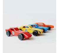 Emanuel Rufo Conjunto de 4 Coches de Madera exclusivos, Hechos a Mano, inspirados en Muscle Cars Americanos, perfectos para Regalo