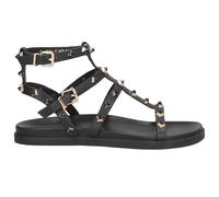 Emanuélle Vee, 451M-917-14-P138, Zapatos Sandalias Chanclas Moda Casual Fashion Cuero Strass Tachuelas, Negro , 37 EU