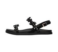 Emanuelle Vee - Sandalias Planas de Ante con Pedrería - Shoes - Mujer - Negro - 39 EU -