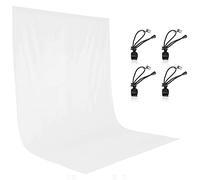 EMART 1,8 x 2,8 m Fondo Fotográfico Blanco para Fotografía, 100% Muselina Fondo Blanco con 4 Clips para Estudio Fotográfico y de Vídeo, Fotografía de Productos, Grabación de Vídeo