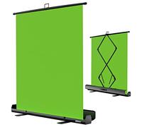 EMART 155 x 184cm Green Screen Fondo Verde Retráctil Profesional, Soporte Plegable Portátil para Fondo Fotografia, Croma Verde con Soporte para Estudio, Apto para Transmisiones en Directo, Videoconf