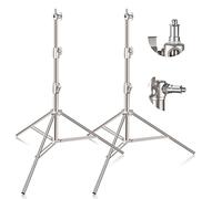 EMART 2 Pcs Light Stand Kit, 2,8M Trípode de Acero Inoxidable de Iluminación con Adaptador Universal de 1/4" a 3/8" para Estudio Fotográfico, Softbox, Monolight, Flash