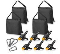EMART 4 Sacos de Arena y 6 Clips de Resorte Resistentes de 11,4 cm para Fijar el Soporte de Fondo para Estudio de Fotografía
