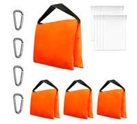 Emart Bolsa de arena naranja resistente para estudio fotográfico, diseño de alforja para soporte de fotografía, trípode ligero, patio al aire libre, deportes, juegos de películas, producciones en