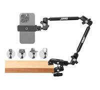 EMART Brazo mágico de 22 pulgadas con abrazadera, soporte para cámara, soporte de mesa para smartphone, micrófono, cámara web y cámara de acción