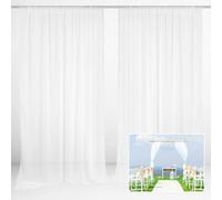 EMART Cortina de Fondo Blanco, 3x2m, Tejido Semitransparente Gasa Cortina, Tejido Suave y Liso, Adecuadas para la Decoración de Escenarios de Fiestas y Bodas,Cumpleaños,Sesiones Fotográficas