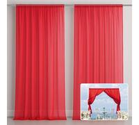 EMART Cortinas Rojo de Fondo, 3X3m Tela de Gasa de Tul