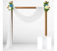 EMART Cortinas tipo telón de color beige, 1,5 x 3 m, tela de gasa de tul para fiestas, bodas, decoración de escenario, tela de fondo suave para baby shower, fotografía, sesión de fotos de cumpleaños