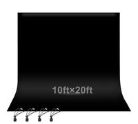 EMART Fondo Fotográfico Negro de 3 x 6 m para Fotografía, Fondo Fotográfico de Poliéster para Estudio de Vídeo y Sesiones Fotográficas de Retratos