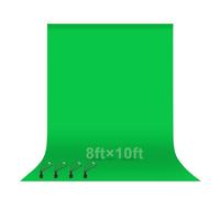 EMART Fondo Verde Greenscreen 2,4 x 3 m, Pantalla Cromática Verde para Fotografía con 4 Clips para Youtube, Vídeo, Streaming, Zoom