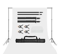 EMART Kit de Sistema de Soporte 2x2 m con Fondo Blanco 1,5x3 m