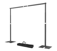 EMART Kit de Soporte de Tubo y Telón de Fondo de Cortina de 3x3,6m, Sistema de Estudio Fotográfico Resistente con Base de Acero de Metal para Fiestas, Boda