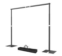 EMART Kit de Soporte de Tubo y Telón de Fondo de Cortina de 3x3m, Sistema de Estudio Fotográfico Resistente con Base de Acero de Metal para Fiestas, Boda