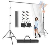 EMART Kit de Soporte para telón de Fondo de Fotos, Marco Ajustable de caída Trasera de 10 x 10 pies para fotografía, Soporte de Fondo para sesiones de Fotos, Soporte de Fondo para Fiestas y