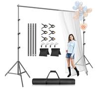 EMART Kit de Soporte para telón de Fondo de Fotos, Marco Ajustable de caída Trasera de 9 x 10 pies para fotografía, Soporte de Fondo para sesiones de Fotos, Soporte de Fondo para Fiestas de